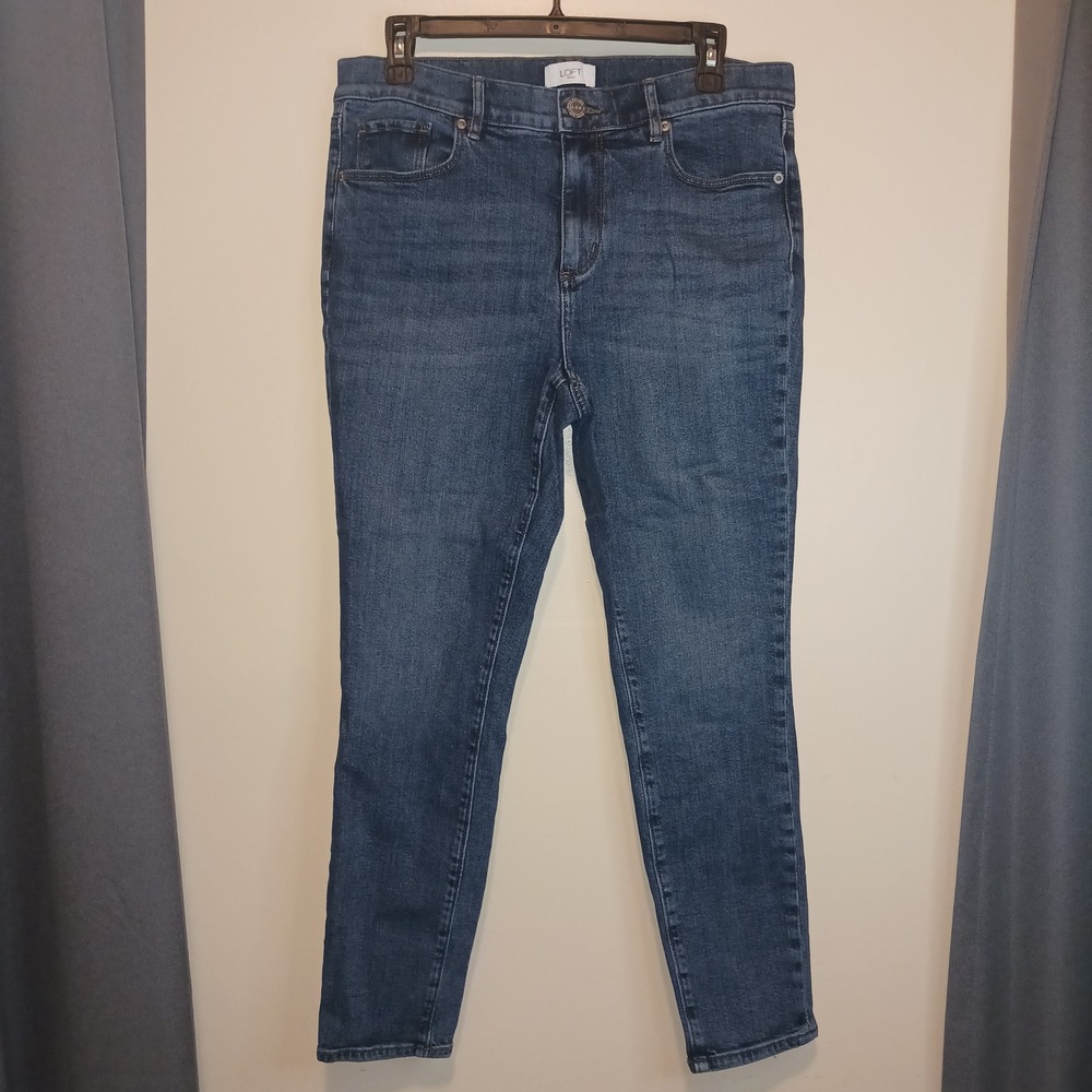 Loft Outlet Womens Skinny Ankle Jeans Medium Wash Blue Denim Size 10